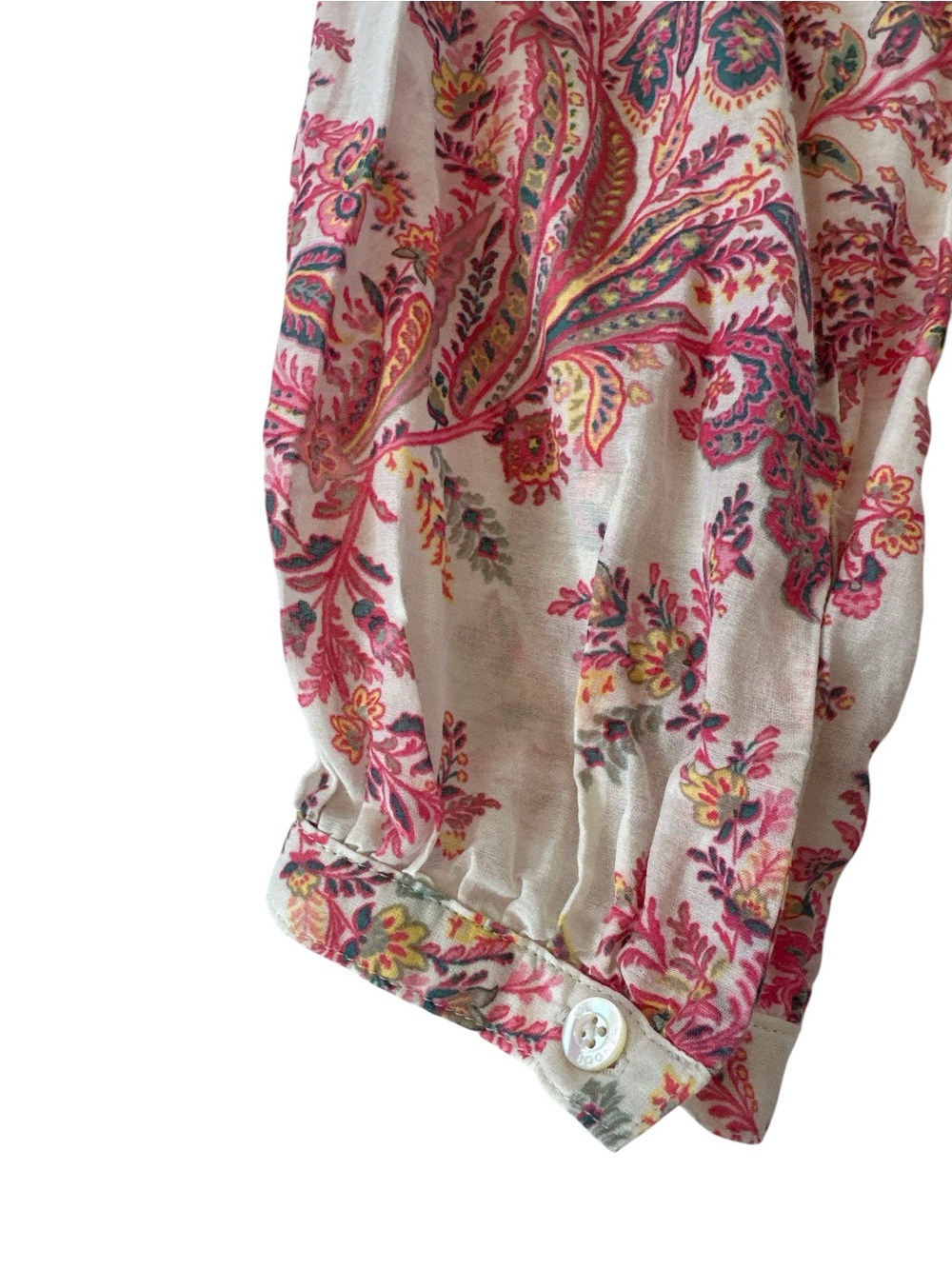 Bogner Floral Ruffle Pintuck Button Down Blouse - Picture 6 of 8